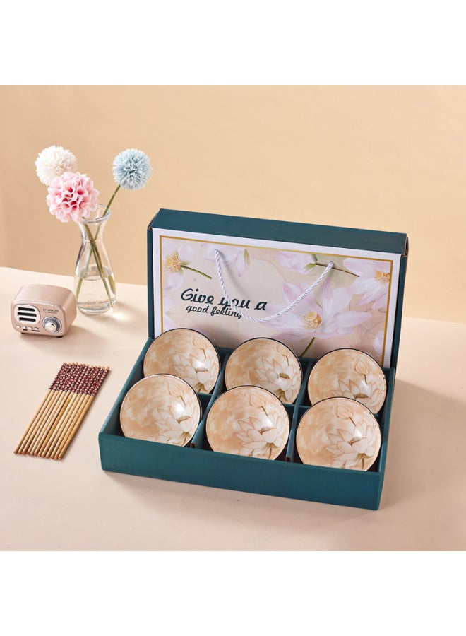 Underglaze Color Bohemian Tableware Set Ceramic Bowl Set Bowl Gift Box Event Tableware Souvenir